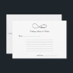Black Liebe Unfinity Wedding Wishings & Advice Car Hinweiskarte<br><div class="desc">Einfache,  elegante und klassische Black Liebe Unfinity Wedding Wishings & Advice Cards. Ideal für Hochzeiten,  Brautpartys,  Hochzeitsessen und Hochzeitsfeiern. Passen Sie den Text an,  damit er Ihren Bedürfnissen zur Party-Feier entspricht.</div>