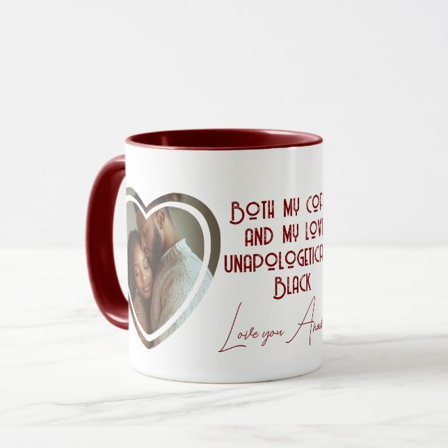 Black Liebe Zitat I Custom Heart Shaped Foto Red Tasse (Vorderseite Links)