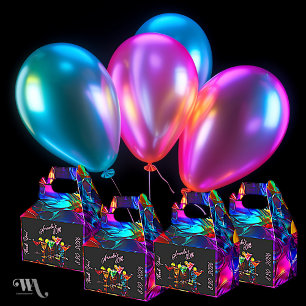 Black Light Neon Birthday Cocktails Geschenkschachtel