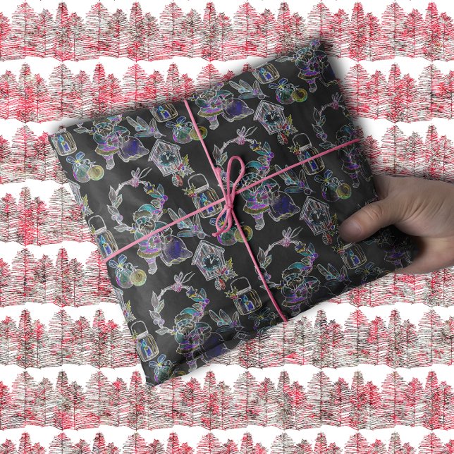 Black Light Neon Glow Xmas Santa Claus Cluster Seidenpapier (Von Creator hochgeladen)