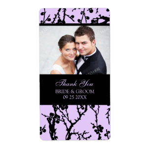 Black Lila Damask Foto Hochzeitsmarken