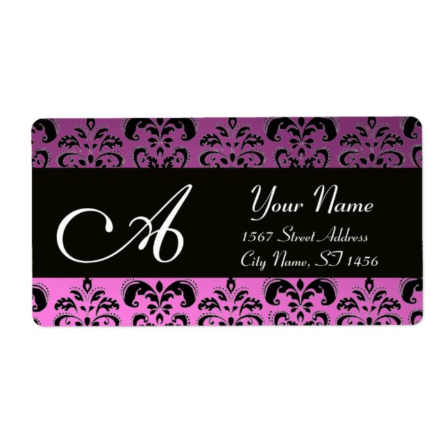 BLACK LILA DAMASK MONOGRAMM (Vorne)