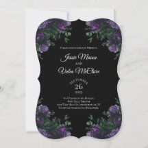 Black Lila Floral Elegante Wedding Gothic