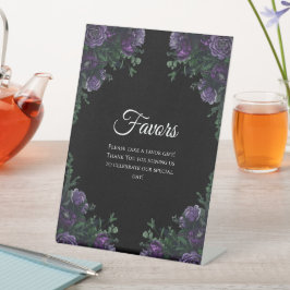 Black Lila Floral Elegante Wedding Gothic Sockelschild