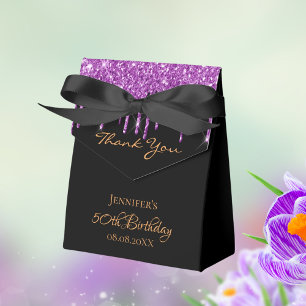 Black lila Glitzer Geburtstag vielen Dank Geschenkschachtel