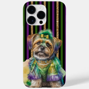 BLACK LILA GREEN GOLD MARDI GRAS PUPPY HUND Case-Mate iPhone 14 PRO MAX HÜLLE