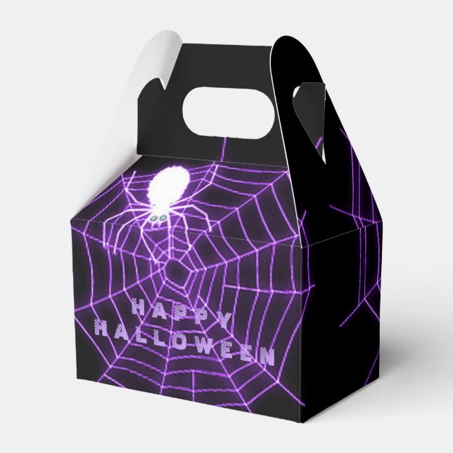 Black & Lila Halloween Spiegelei Box Geschenkschachtel (Vorderseite)