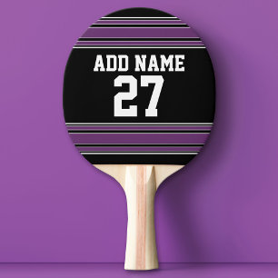 Black Lila Sports Jersey mit Ihrem Namen und Ihrer Tischtennis Schläger