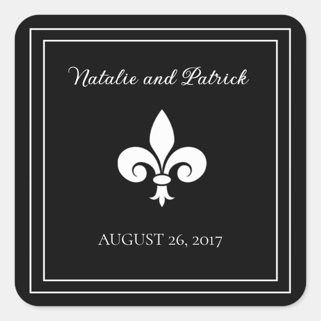Black Lilie Wedding Stickers (Vorderseite)