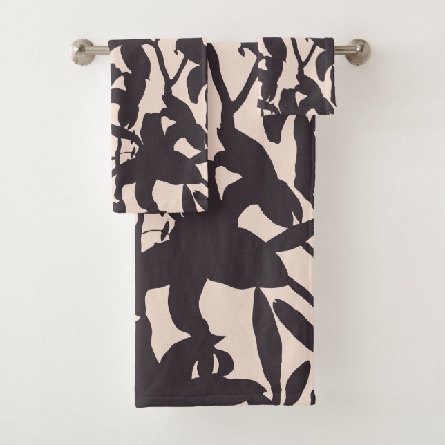 Black Lily Silhouette Badhandtuch Set (Insitu)