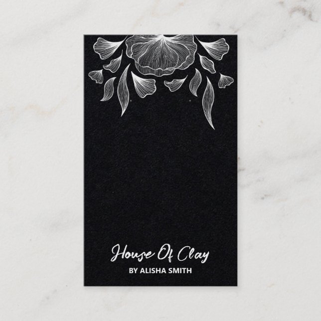 Black Line Art Earring Verpackungskarten Visitenkarte (Vorderseite)