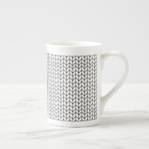 BLACK LINE STRICK Knochenstück China Tasse