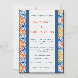 Black Lined Summer Wedding Colors Einladung