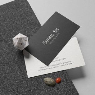 Black Linen Texture Natural Wellness-Center Therap Visitenkarte