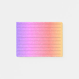 Black Lines Glittery PInk Lila Ombre Girly Post-it Klebezettel