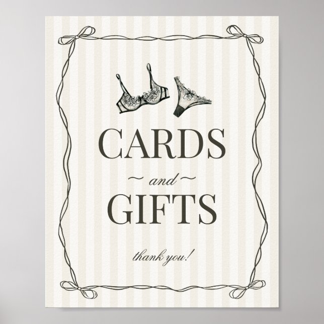 Black Lingerie Bachelorette Karten und Geschenke Z Poster (Vorne)