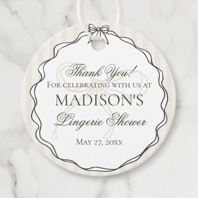 Black Lingerie Dusche Junggeselinnen-Abschied Brid Geschenkanhänger (Vorderseite)