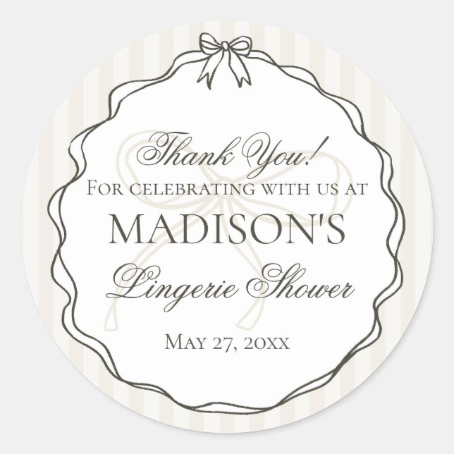 Black Lingerie Dusche Junggeselinnen-Abschied Gefa Runder Aufkleber (Vorderseite)