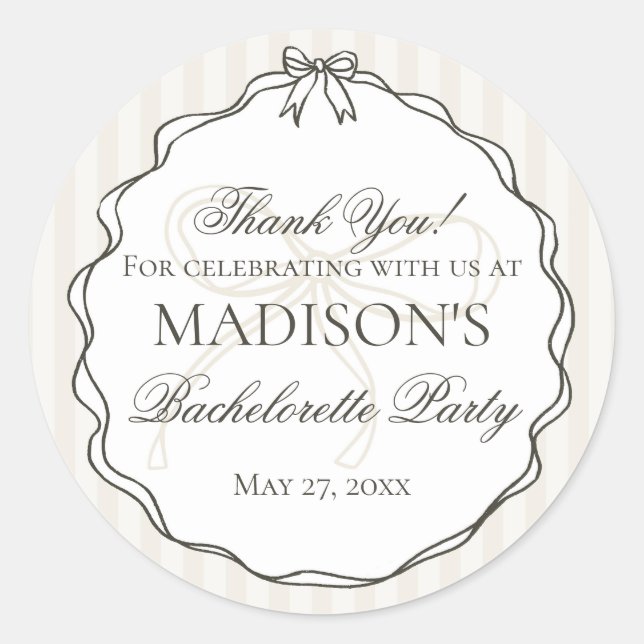 Black Lingerie Dusche Junggeselinnen-Abschied Gefa Runder Aufkleber (Vorderseite)