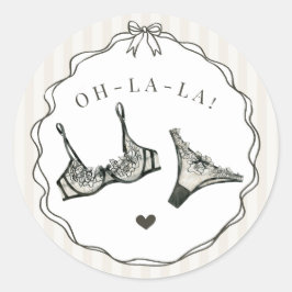 Black Lingerie Duwer Junggeselinnen-Abschied Envel Runder Aufkleber