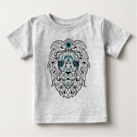 Black Lion Sugar Skull Blue Glitzer