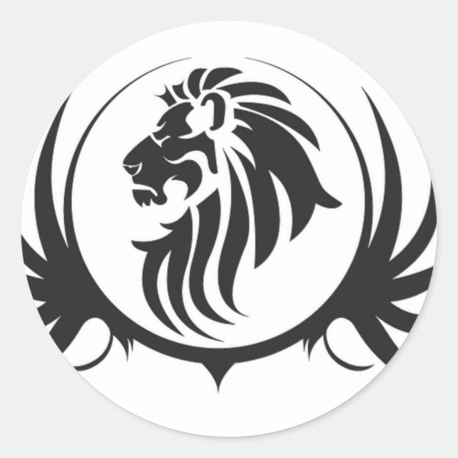 Black Lions Head Runder Aufkleber (Vorderseite)