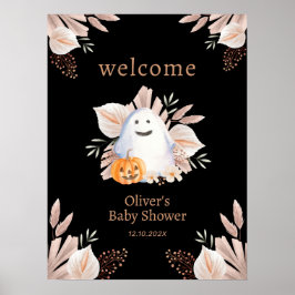 Black Little Boo Boho Ghost Baby Dusche Willkommen Poster