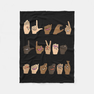 Black Lives ASL Gebärdensprache Handzeichen Taub S Fleecedecke