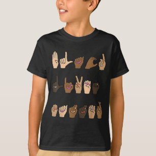 Black Lives ASL Gebärdensprache Handzeichen Taub S T-Shirt