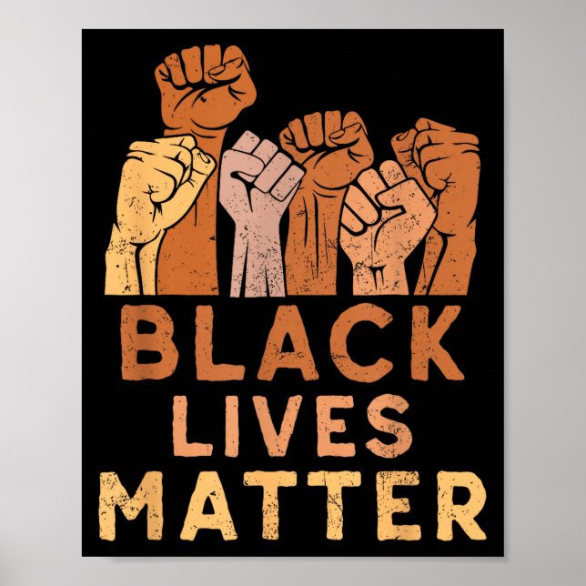 Black Lives Blm Human Rights Black History Month  Poster (Vorne)