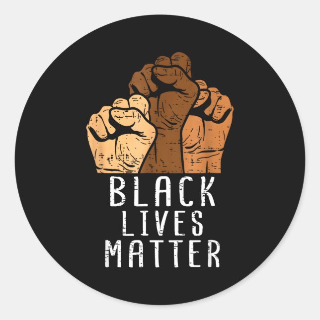Black Lives Blm Human Rights Black History Month  Runder Aufkleber (Vorderseite)