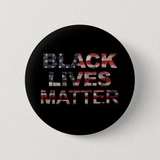 Black Lives Materie | Amerikanische Flagge Button (Vorderseite)