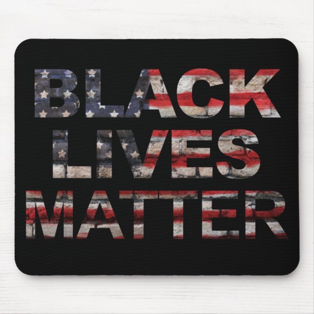 Black Lives Materie | Amerikanische Flagge Mousepad (Vorne)