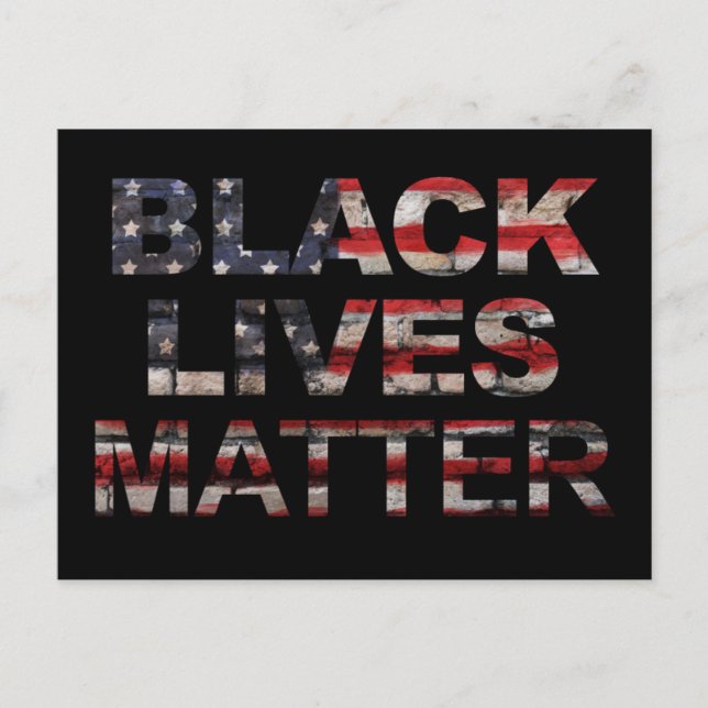 Black Lives Materie | Amerikanische Flagge Postkarte (Vorderseite)