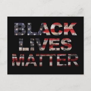 Black Lives Materie   Amerikanische Flagge Postkarte