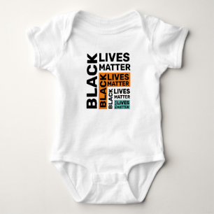 Black Lives Materie BLM Black Orange Typografie Baby Strampler
