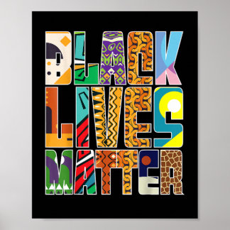 Black Lives Materie BLM Diversity Mural Schwarz H Poster