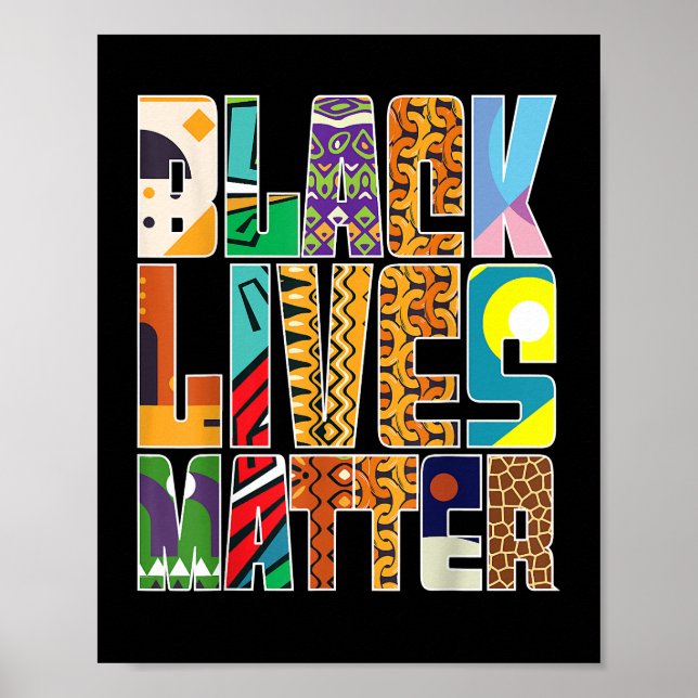 Black Lives Materie BLM Diversity Mural Schwarz H Poster (Vorne)