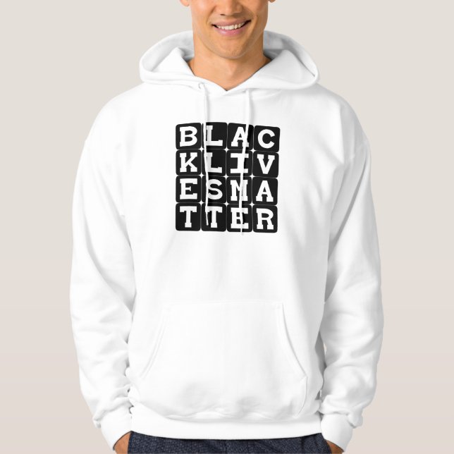 Black Lives Materie BLM in Square Pattern Hoodie (Vorderseite)