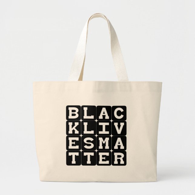Black Lives Materie BLM in Square Pattern Jumbo Stoffbeutel (Vorne)
