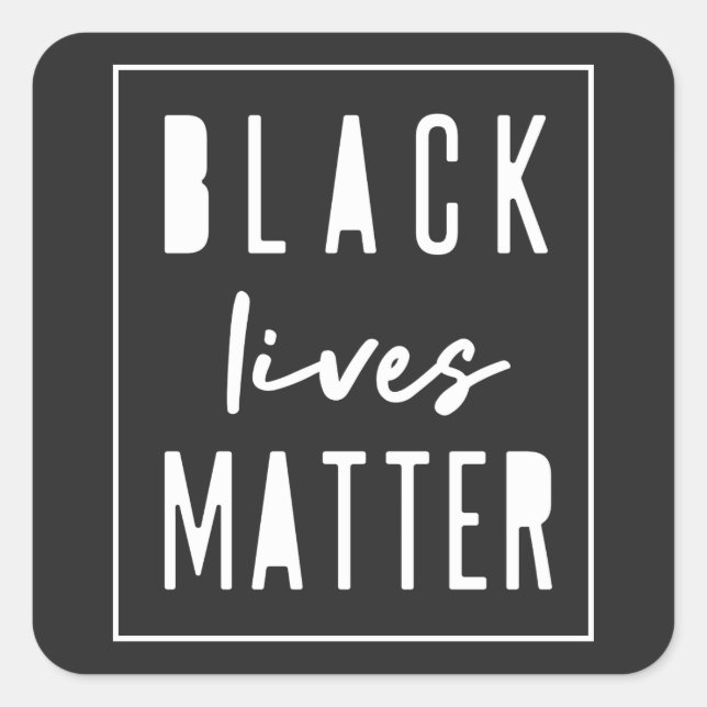 Black Lives Materie | BLM Race Equality Modern Quadratischer Aufkleber (Vorderseite)