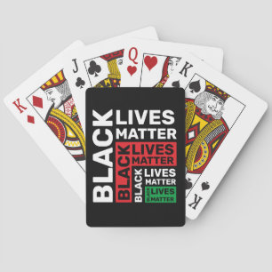 Black Lives Materie BLM Red Green Typografie Spielkarten