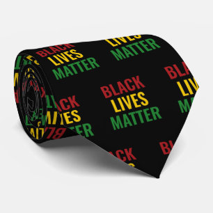 BLACK LIVES MATERIE BLM Red Yellow Green BHM Krawatte