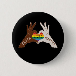 Black Lives Materie - BLM Regenbogen Button