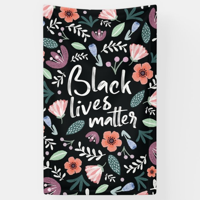 Black Lives Materie Bloral Banner (Vertikal)