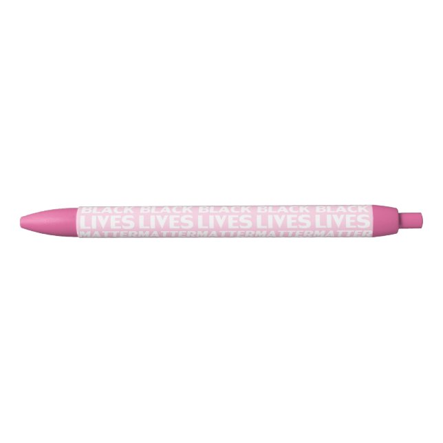 Black Lives Materie Light Pink Typografie Muster Kugelschreiber (Vorderseite)