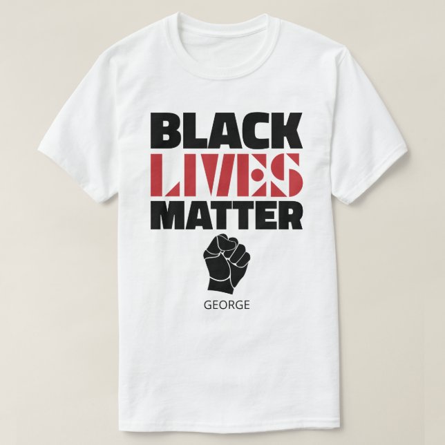 Black Lives Materie Raise Fire Name Personalisiert T-Shirt (Design vorne)
