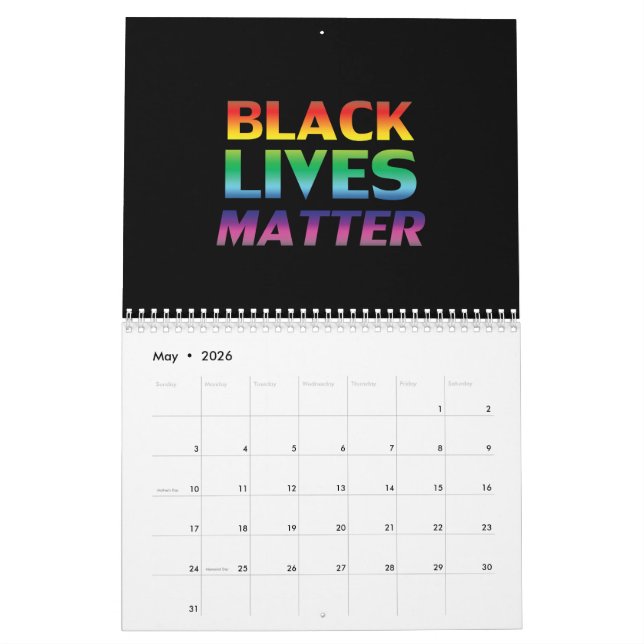 Black Lives Materie Regenbogen Farben Gay Pride sc Kalender (Mai 2026)