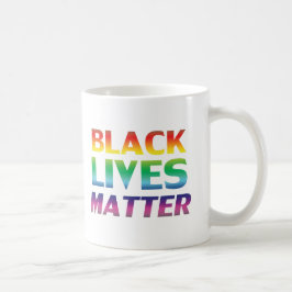 Black Lives Materie Regenbogen Moderne Typografie  Kaffeetasse