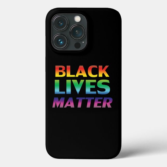 Black Lives Materie Regenbogentypografie schwarz Case-Mate iPhone Hülle (Rückseite)